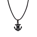 Marine Series Anchor Rudder Pendant Necklace Men Durable Wax Thread 24Inches Long Neck Jewelry Outdoor Surfing Beach