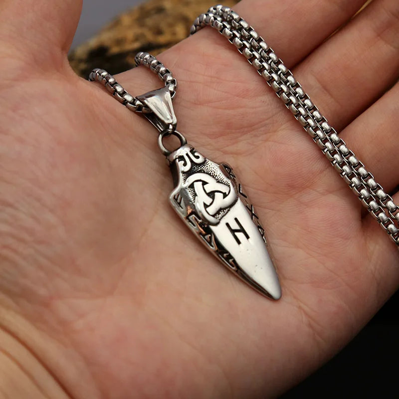 Odin Rune Viking Stainless Steel Pendant Necklace