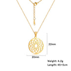 Flower of Life Sacred Geometry Necklace Stainless Steel Mandala Neck Chain Women Men Vintage Universal Spiritual Jewelry