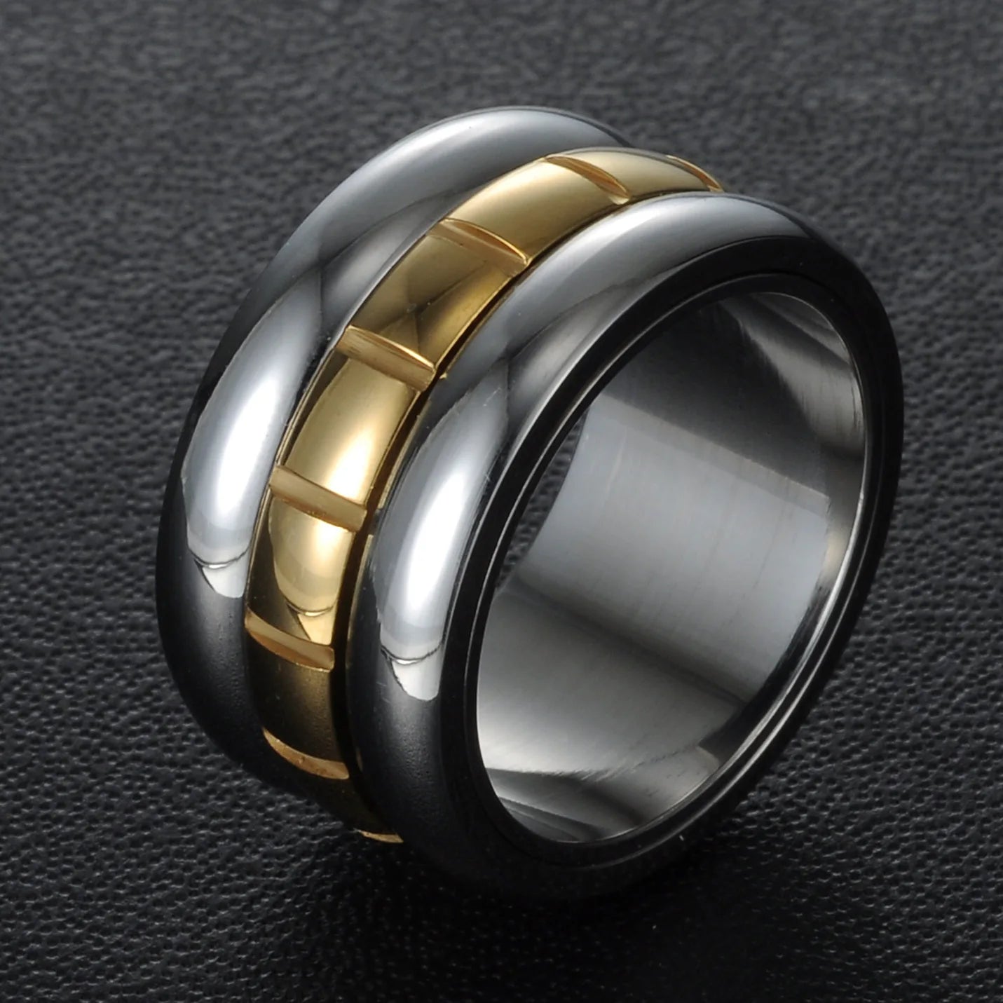 12mm Three Ring Turning Ring sliver Stainless Steel Ring Wings Of Liberty Flag Finger Rings For Men Women Jewelry Anime Fans