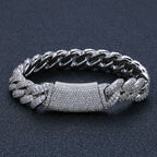 HHIOK Bracelet Hip Hop Jewelry Shining Cubic Zirconia Miami 13MM Cuban Chain Men and Women Festival Gift