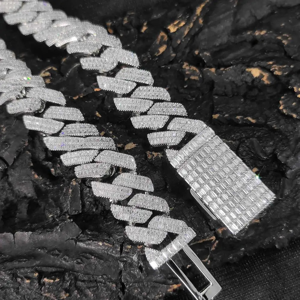 Iced Out Cuban Chain Necklace Stainless Steel 20MM