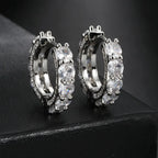 Gold Iced Out Huggie Hoop Earrings Zircon