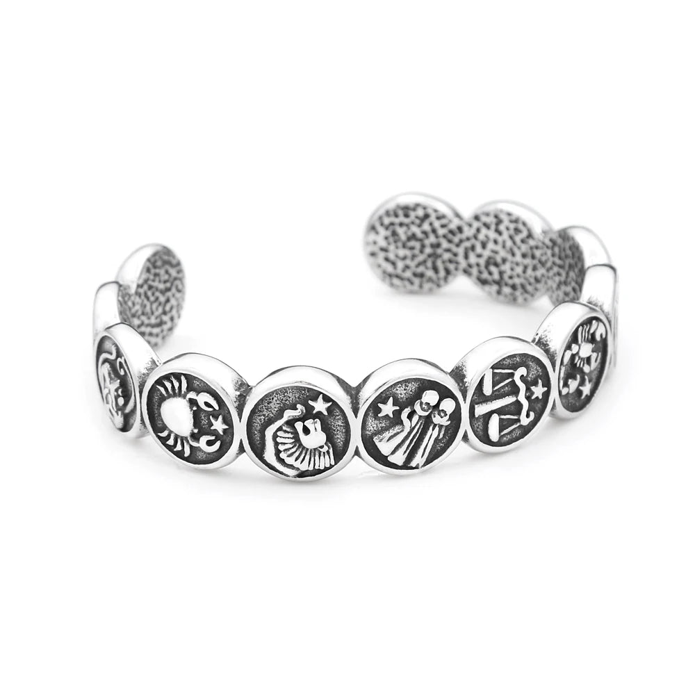 Steel Bracelet 316L Cuff Punk Constellation