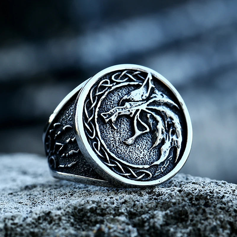 Fashion Viking Rune Pattern Bear claw Celtic knot Ring Stainless Steel Mens Punk Jewelry BR8-739