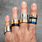 4mm 6mm 8mm 10mm Simple Round Stainless Steel Men Rings Punk Male Women Fashion Jewelry Creativity Gift