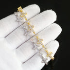 Gold Cross Iced Out Chain Bracelet 5MM
