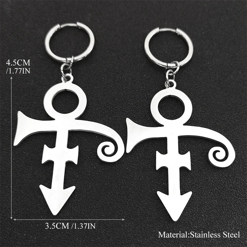 Steampunk Steel Earrings Rip Memorial Symbol Love