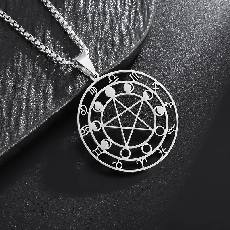 Stainless Steel Trinity Celtic Knot Nordic Rune Pendant Necklace Retro Ethnic Style Irish Knot Lucky Amulet Jewelry for