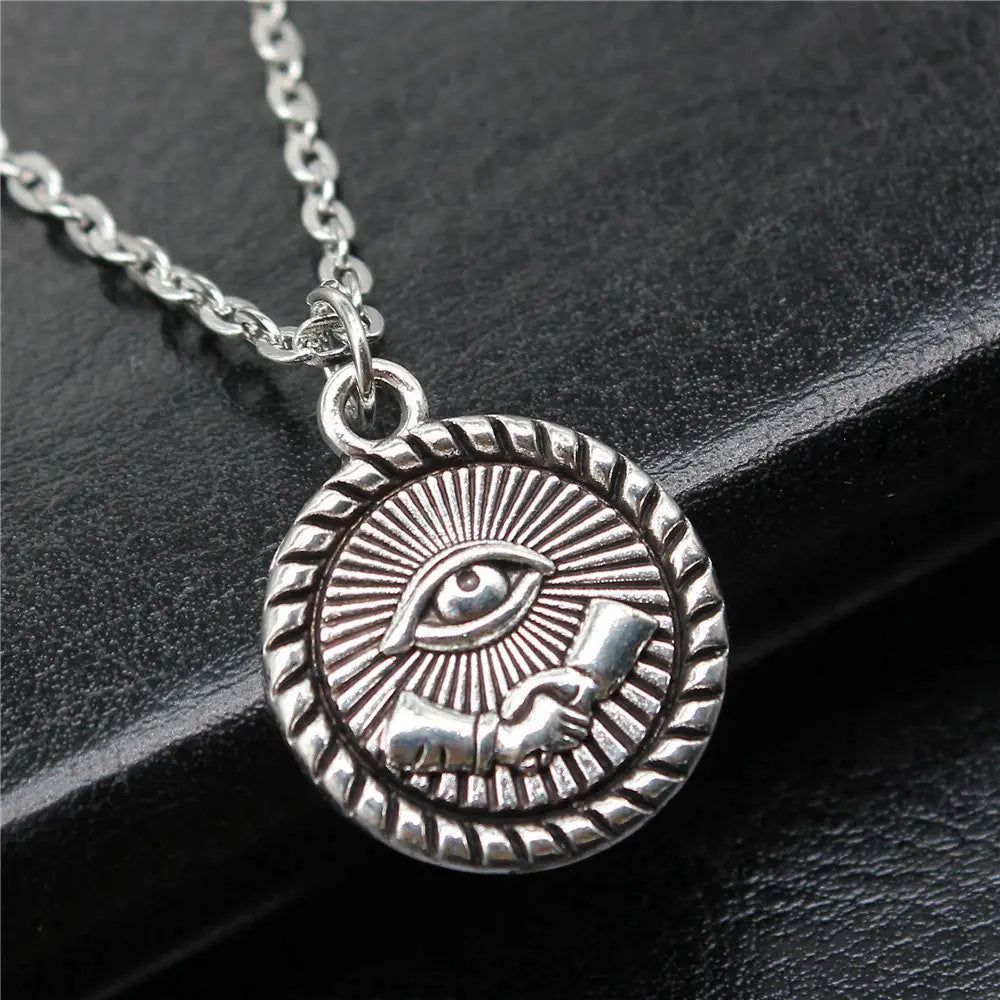 Hand and Eye Talisman Amulet Necklace — 43cm Chain