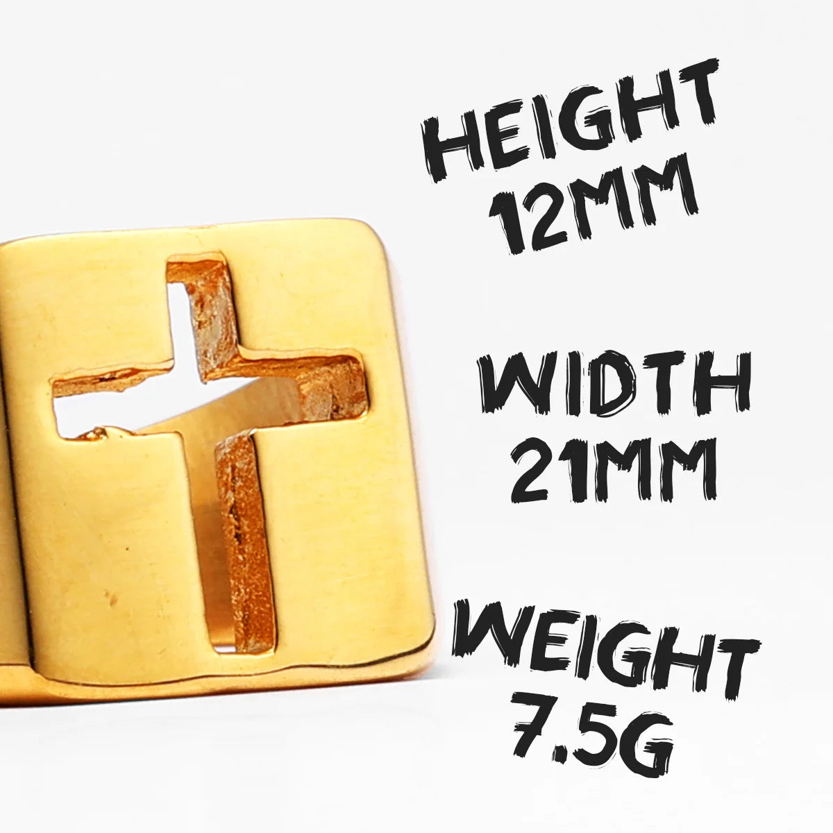 Cross Hollow Ring Stainless Steel