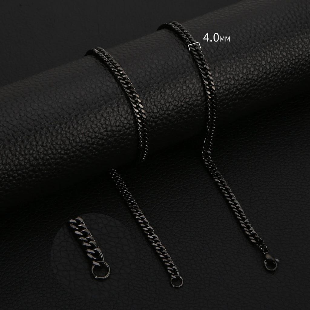 HIYEE Classic Cuban Chain Necklace Temperament Retro Trend Party Wear Amulet Stainless Steel Non-Fading Accessories
