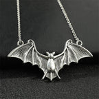 Gothic Silver Plated Bat Chocker Necklace Vampire Bat Pendant Necklace Dark Style Choker Bat Jewelry Gift Women Girls