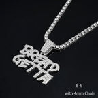 Cuban Chain Letter Pendant Necklace — Zinc Alloy