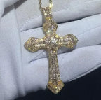 Christian Iced Out Bling Jesus Head Portrait Necklace Pendant Male and Female Cross Catholic Amulet Jewelry