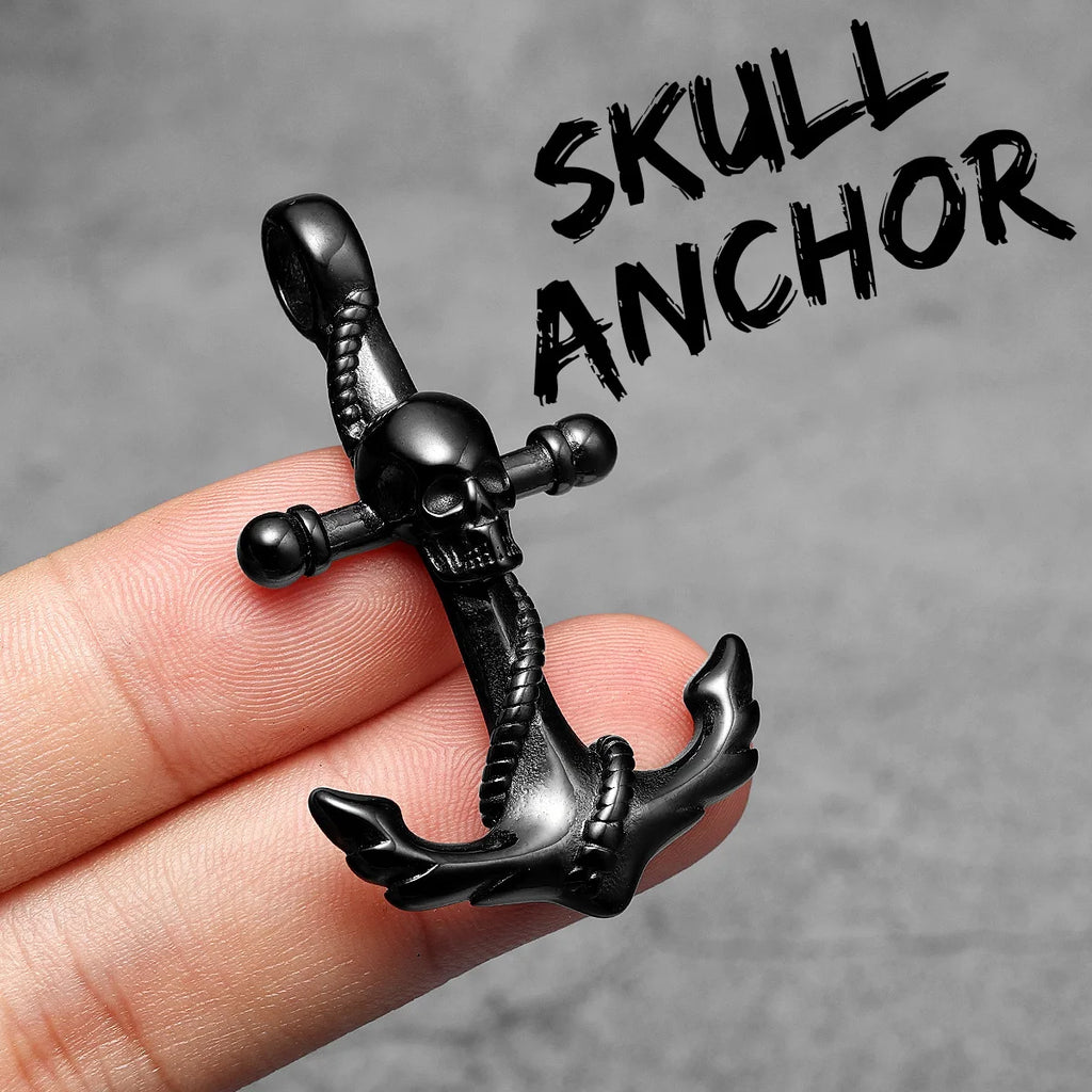 Anchor Sailor Pendant Necklace — Stainless Steel