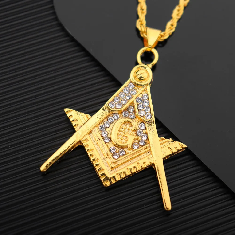 Masonic Pendant Necklace — Zinc Alloy