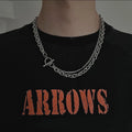 Punk Layered Stainless Steel Chain Necklace for Men Hip Hop OT Buckle Choker Necklace for Women 2022 Fashion Collar Trendy Gifts