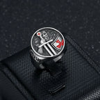 Knights Templar Crusader Shield Cross Ring — Stainless Steel