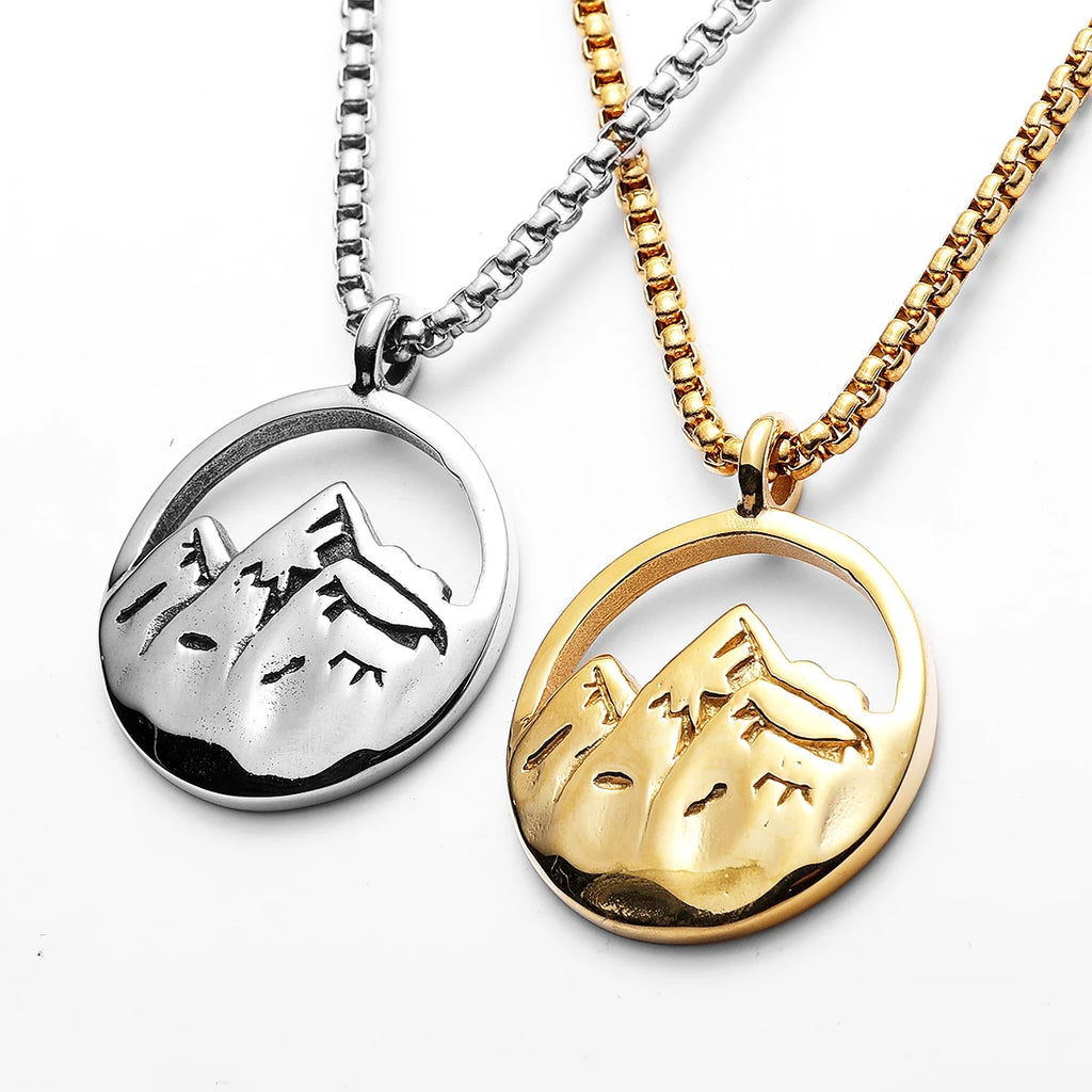 Snow Mountain Minimal Pendant — Stainless Steel