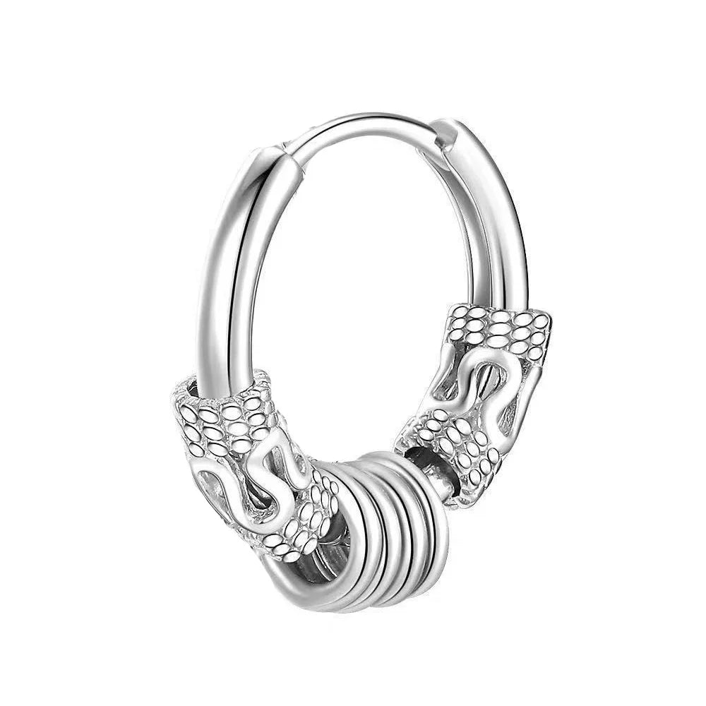 Stainless Steel Gothic Totem Hoop Earring