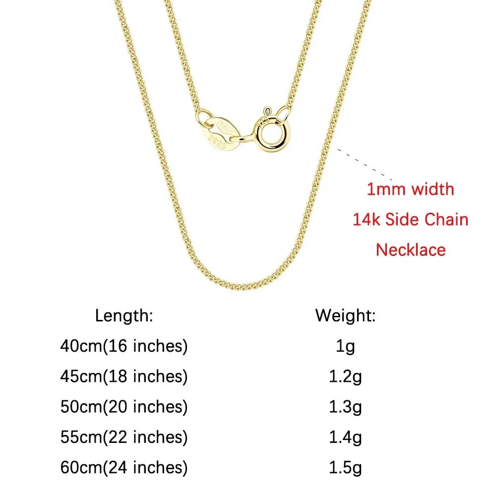 ORSA JEWELS Genuine 925 Sterling Silver Paperclip Chopin Rope Cuban Figaro Box Cable Chain Necklace Simple Basic Chain