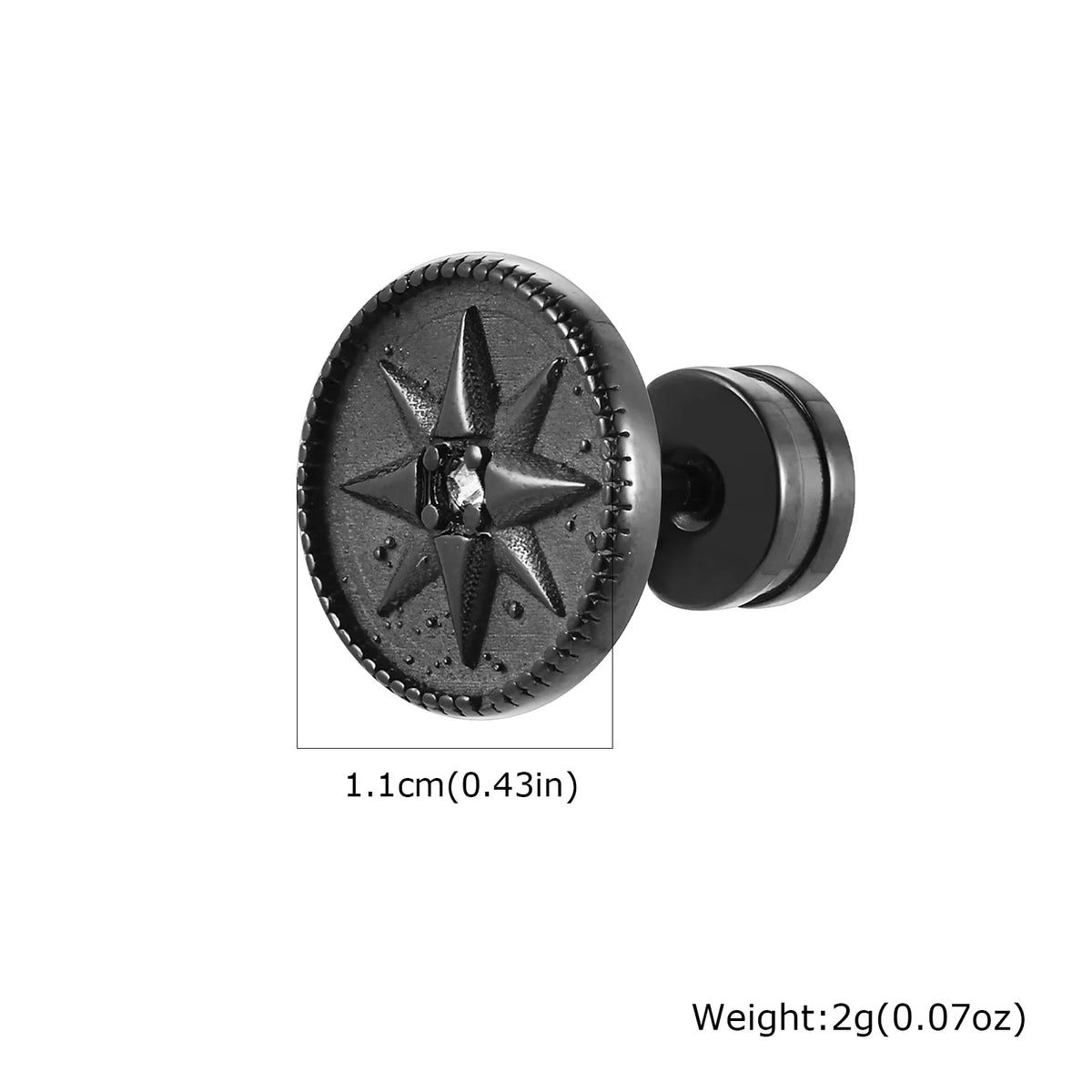Gothic Norse Viking Rune Stud Earrings — Stainless Steel