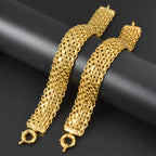 18MM Big Wide Chain For Men Women Bracelet Double Weaving Rolo Cable Curb Link Catenary Chain Fashion Thick Bangle