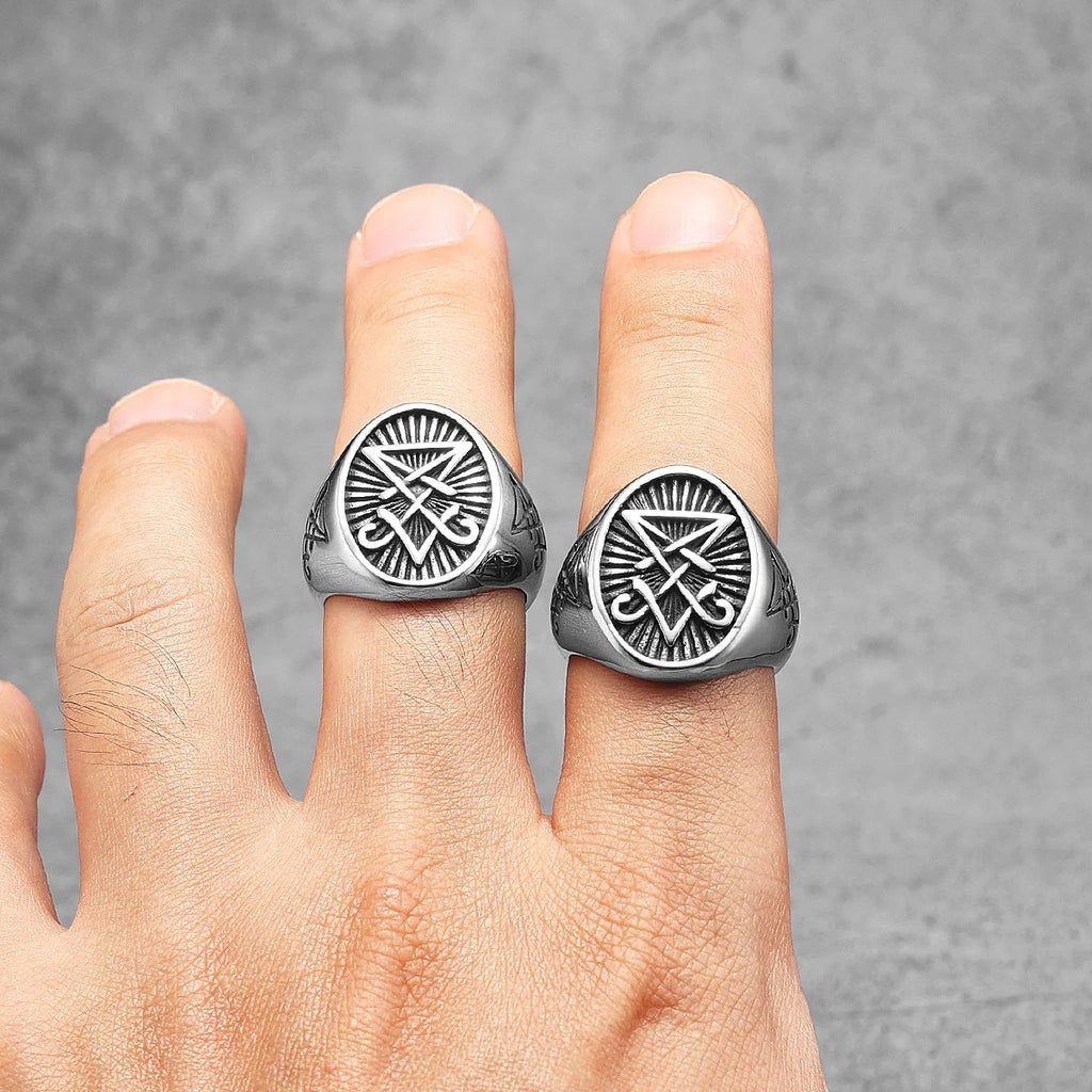 Satan Rune Ring Stainless Steel
