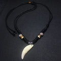 Wolf Tooth Necklace Man Fashion Ornaments Black rope Rock Pendant Ethnic Style Retro