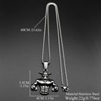 Bull Head Gold Pendant Muscle Fitness Power Punk
