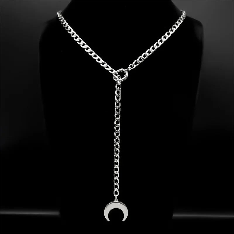 Cuban Heart Star Chain Necklace — Stainless Steel