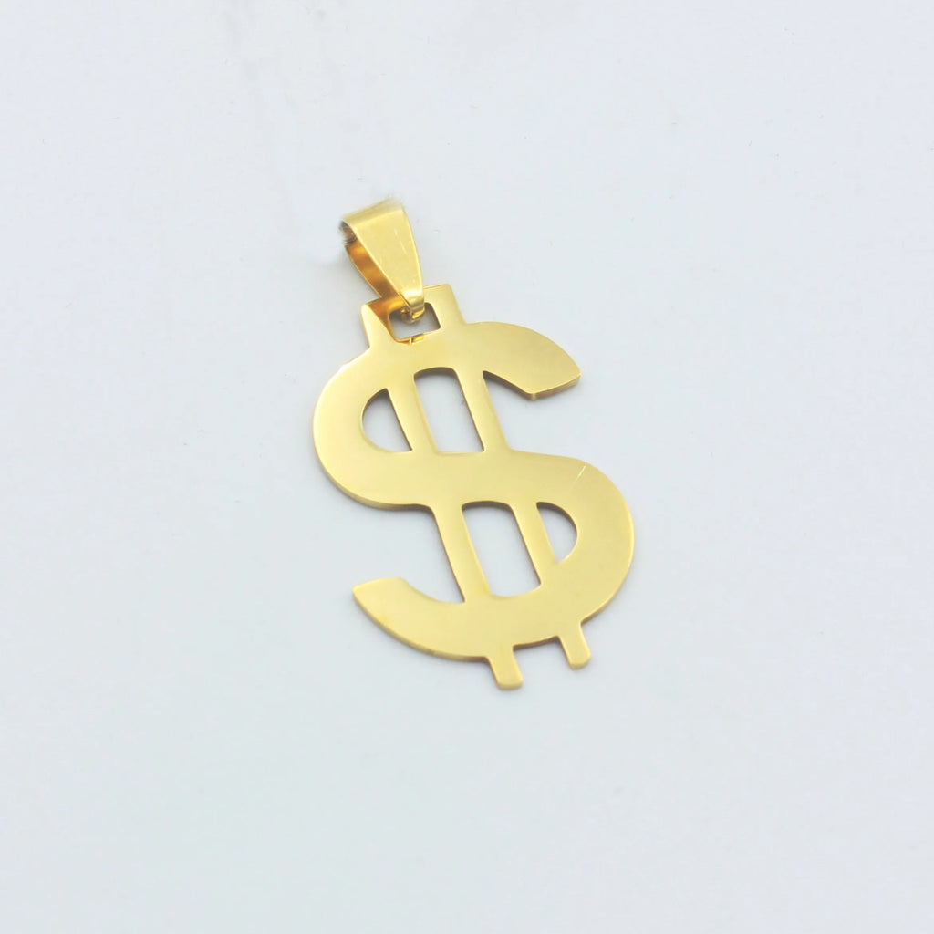 1pc Stainless Steel Dollar Sign Charm Pendant Unisex DIY Jewelry Gift for Men And Women