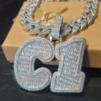 Personalized Solid Back Name Necklace Chain Custom Iced Out Number&Letter Pendant Birthday Gift Icy Baguettecz Hip Hop Jewelry