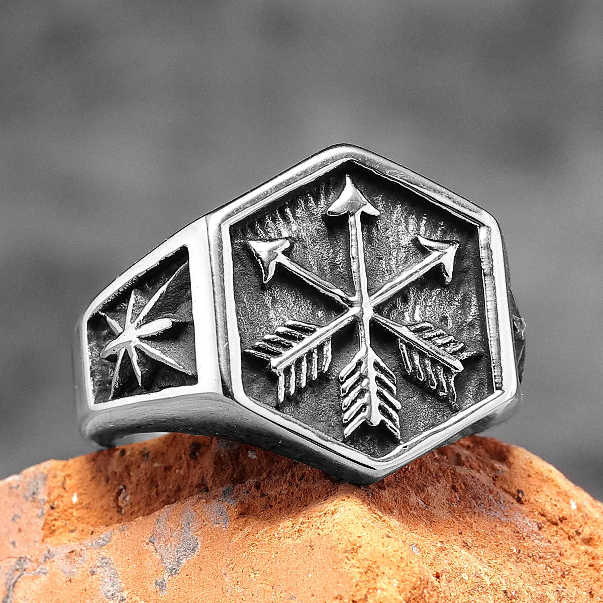 Arrow of Eros Stainless Steel Mens Rings Unique Charm Punk for Couple Male Boyfriend Biker Jewelry Creativity Gift