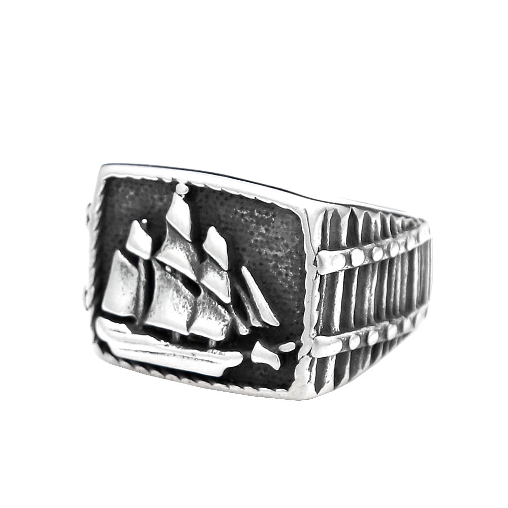 Fashion Punk Vintage Skull Ring Stainless Steel Gothic Biker Ring For Men Women Unique Viking Amulet Jewelry Gift