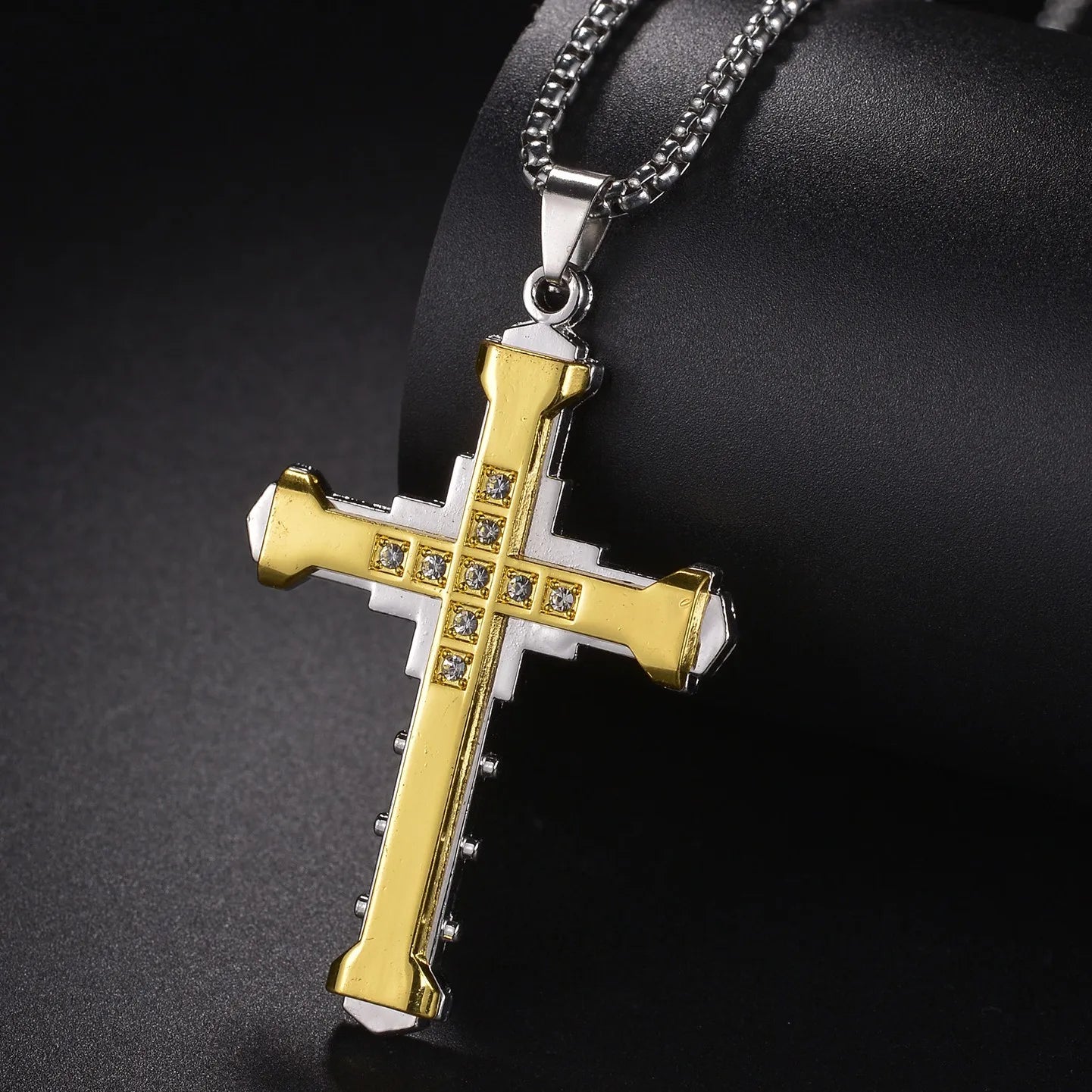 Christian Jesus Cross Necklace For Women Men Stainless Steel Chains Choker Religion Pendants Jewelry Prayer Baptism Gift