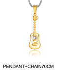 Guitar Stainless Steel Pendant Necklace