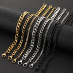 21cm Hot Trendy Cuban Chain Men Bracelet Classic Stainless Steel 3 5 7mm Width Chain Bracelet For Men Women Jewelry Party Gift