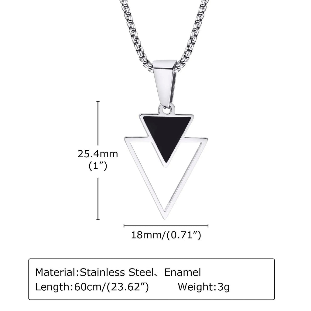 Triangle Geometric Pendant Necklace — Stainless Steel