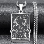 Satan Tarot Inverted Pentagram Pendant Necklace — Stainless Steel