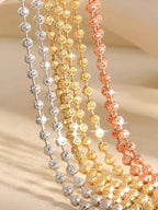 925 Sterling Silver 2mm Sparkling Diamond Chain Necklace for Women men 40cm - 60cm S925 Ball Beads Chain fit Pendant DIY Jewelry