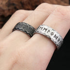 Odin Steel Ring Vintage Viking Letter Rune Nordic