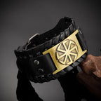 2025 Totem Design Nordic Lucky Compass Bracelet Viking Men's Bracelet New Trendy Fashion Leather Woven Accessories