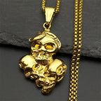 Skull Two-Tone Pendant Punk Party