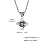 Evil Eye Geometric Pendant Necklace — Stainless Steel