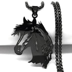 Gold Pendant Horsehead Animal Hollow Out