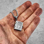 Openable Holy Bible Book Pendant — Stainless Steel