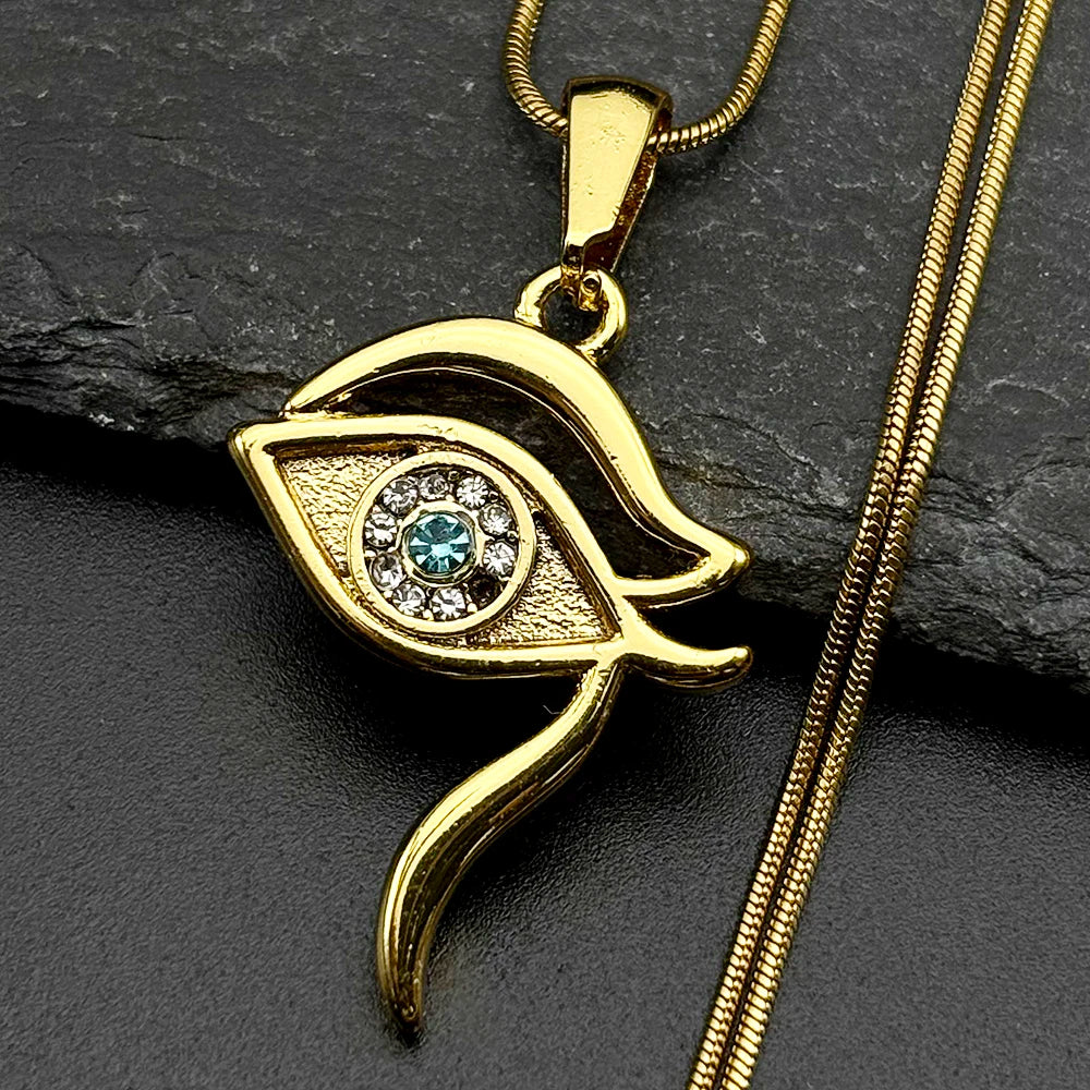 Eye of Horus Pendant Necklace — Stainless Steel