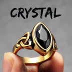 Celtic Knot Gemstone Ring — Stainless Steel
